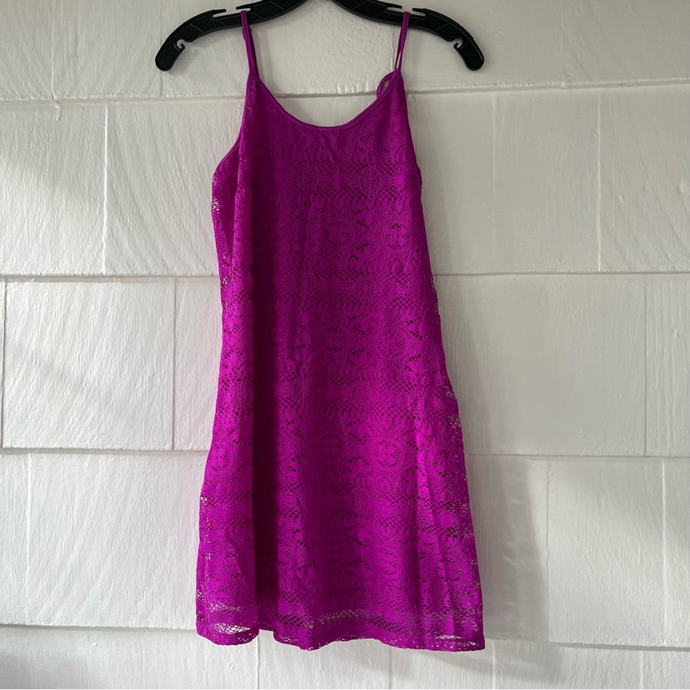 Love, Fire Crocheted Fuchsia Cami Dress (Size S) 🖤✨